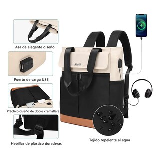 Foto 2 | Mochila Antirrobo Impermeable Lab.g Para Portátil 15.6 In Negra