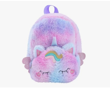 Foto 1 | Mochilas Infantiles Unicornio Felpa Mochila Preescolar Niños Regalo
