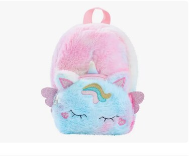Foto 1 | Mochilas Infantiles Unicornio Felpa Mochila Preescolar Niños Regalo