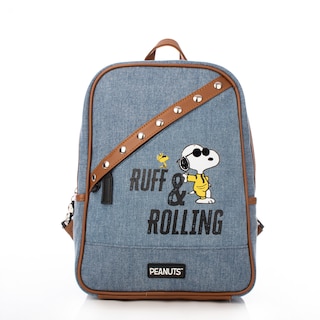 Foto 1 | Mini Backpack Mochila Ruff Rolling Peanuts Original Snoopy Mezclilla