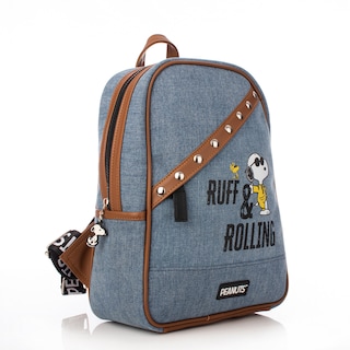 Foto 2 | Mini Backpack Mochila Ruff Rolling Peanuts Original Snoopy Mezclilla