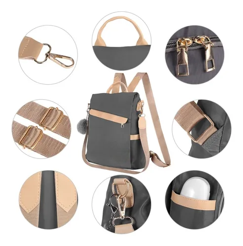 Foto 4 pulgar | Mochila Mujer Xtellar Paño De Oxford Impermeable Anti-robo Monedero
