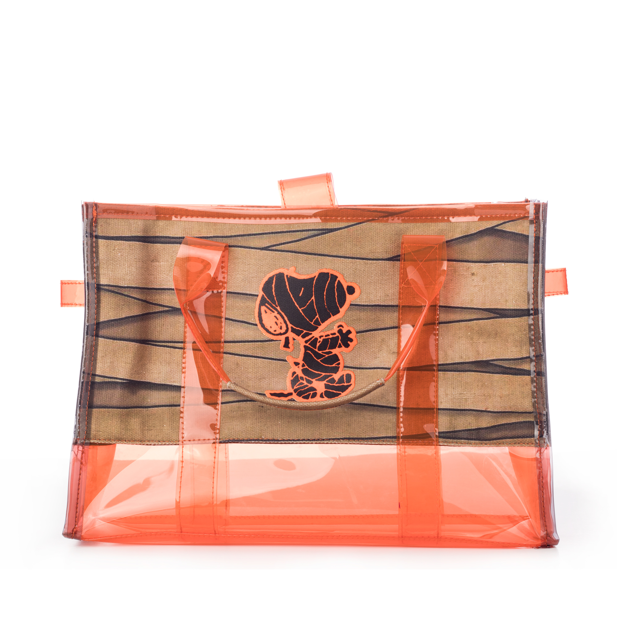 Foto 2 pulgar | Bolsa De Mano Tote Snoopy Monster Oficial Naranja Peanust