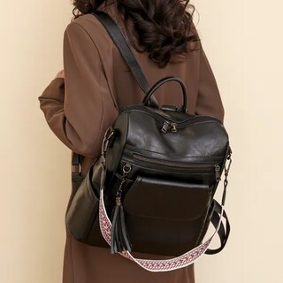Foto 4 | Mochilas Xtellar De Cuero Para Mujer Pu Cuero Antirrobo