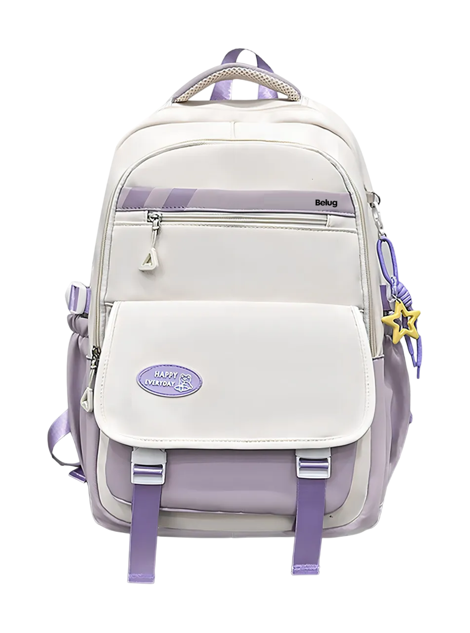 Foto 2 pulgar | Mochila De Gran Capacidad Diseño Blanco/violeta