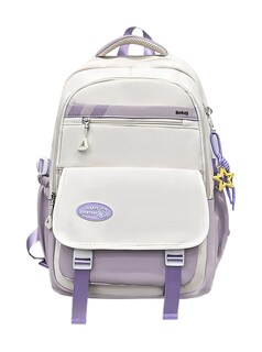 Foto 1 | Mochila De Gran Capacidad Diseño Blanco/violeta