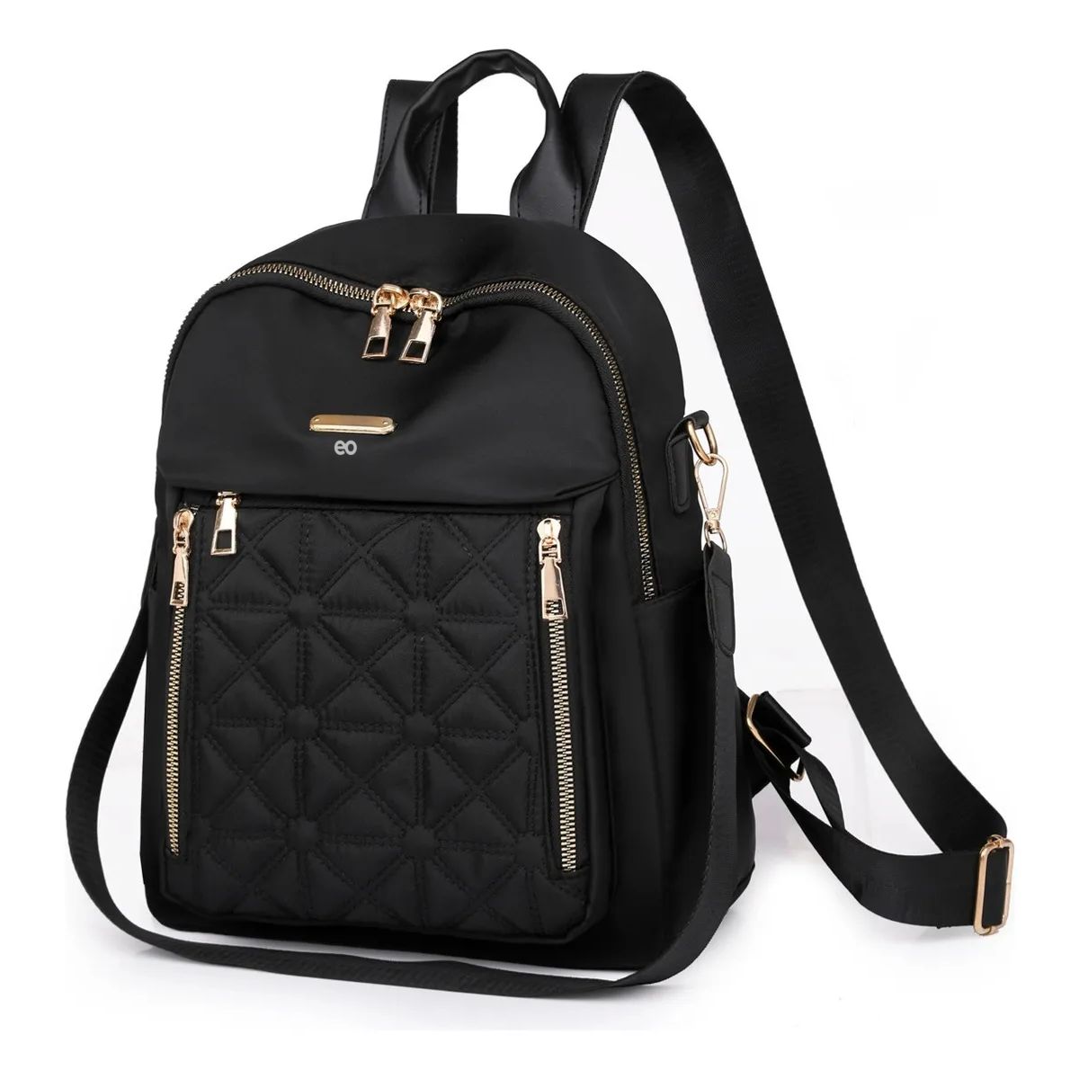 Foto 2 pulgar | Mochila Mujer Con Cremallera Eo Safe Imports Esi-20425 Negro