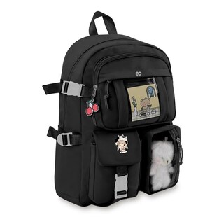 Foto 1 | Mochila Para Niños Gran Capacidad Escolar Con Lindo Muñeco Eo Safe Imports Esi-20420 Negro