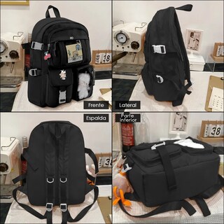 Foto 4 | Mochila Para Niños Gran Capacidad Escolar Con Lindo Muñeco Eo Safe Imports Esi-20420 Negro