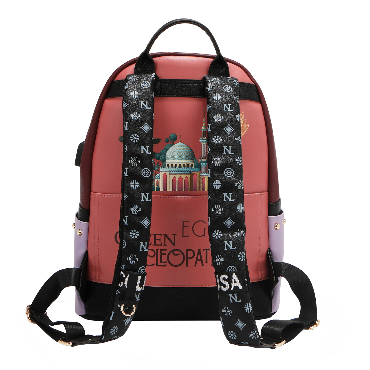 Foto 6 pulgar | Mochila Nicole Lee Print Porta Laptop Queen Cleopatra