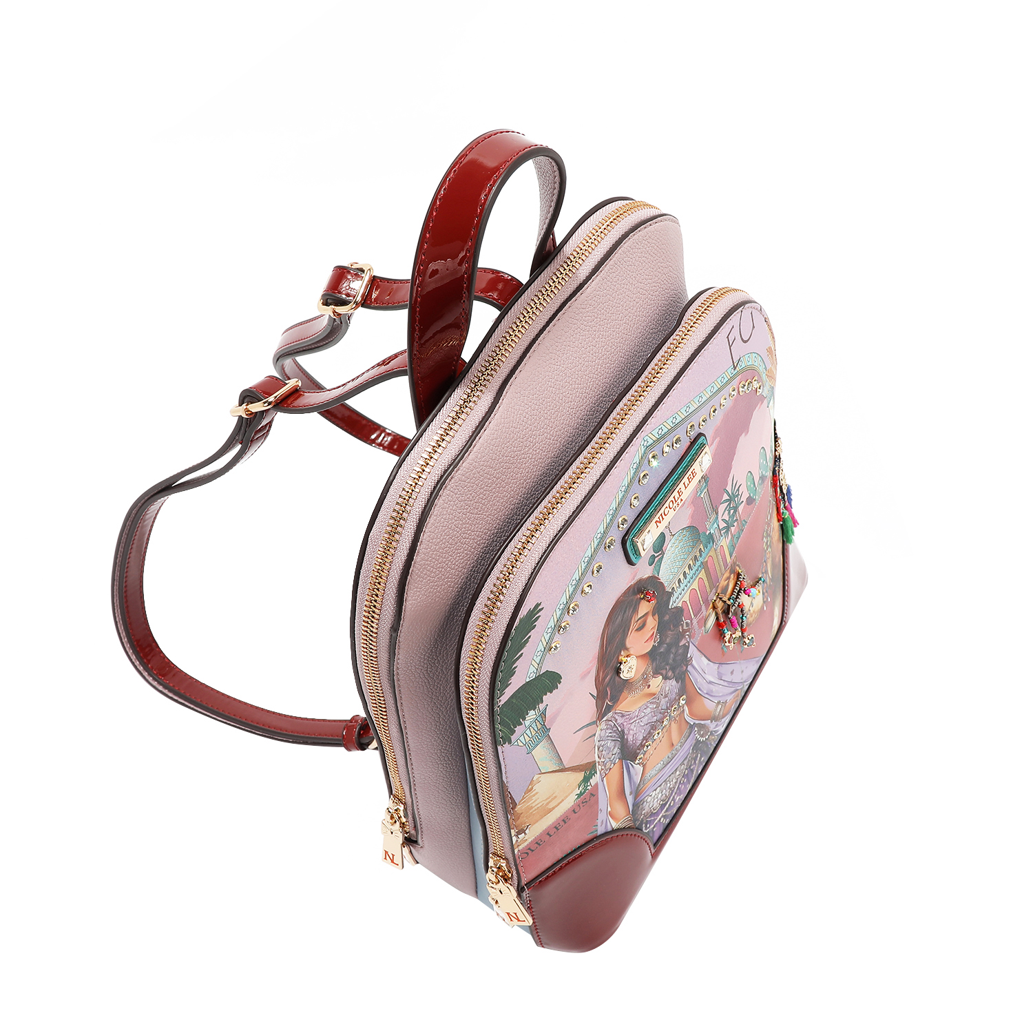 Foto 4 pulgar | Mochila Dome Nicole Lee Estampado Queen Cleopatra