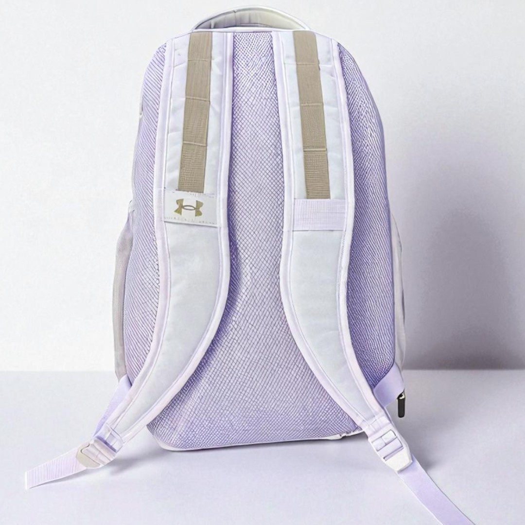 Foto 4 pulgar | Mochila Under Armour Escolar Casual Hustle 5.0 Lila Espacioso Compartimento Laptop