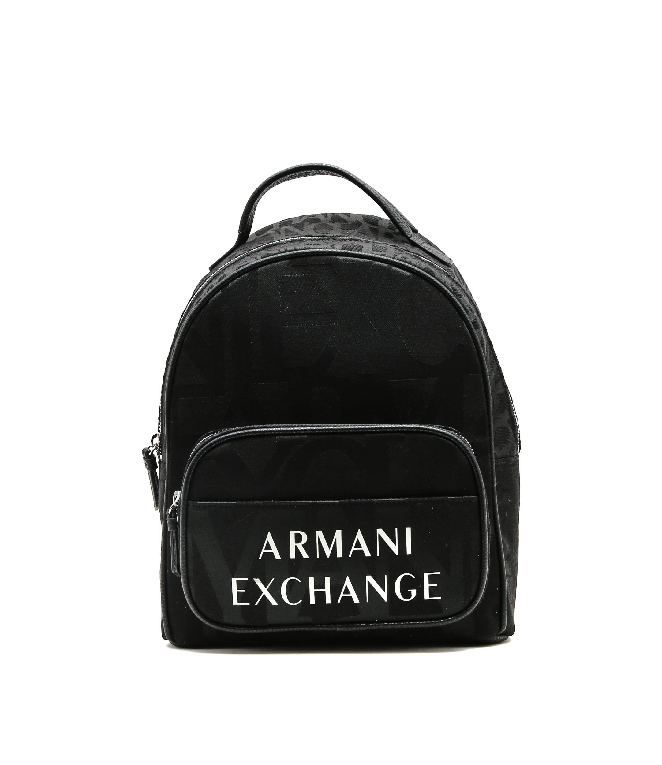 Foto 4 pulgar | Mochila Armani Exchange Bolso Monograma Logo Negro Para Mujer Pequeña Y Práctica
