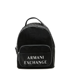 Foto 3 | Mochila Armani Exchange Bolso Monograma Logo Negro Para Mujer Pequeña Y Práctica