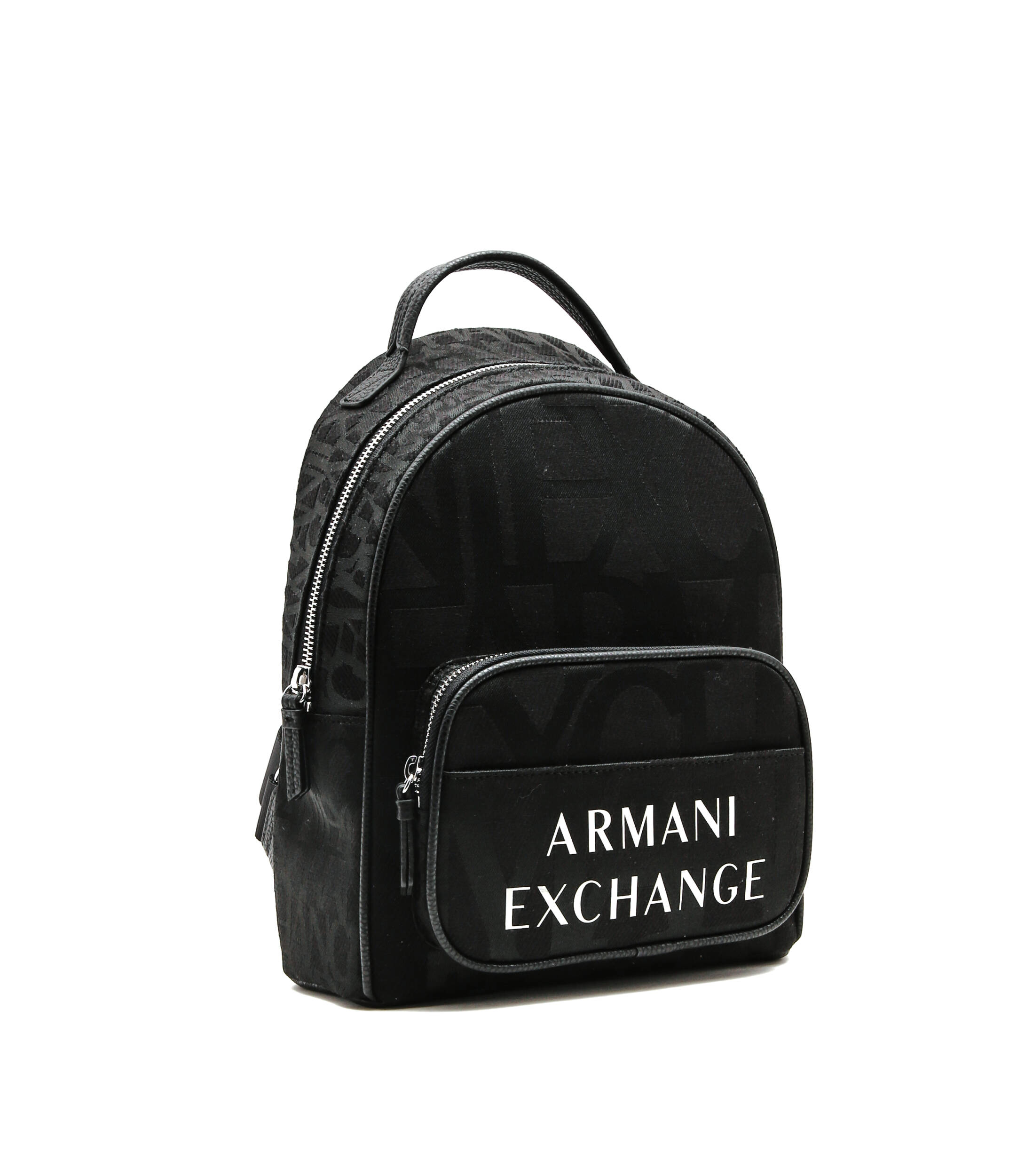 Foto 5 pulgar | Mochila Armani Exchange Bolso Monograma Logo Negro Para Mujer Pequeña Y Práctica