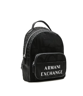 Foto 4 | Mochila Armani Exchange Bolso Monograma Logo Negro Para Mujer Pequeña Y Práctica