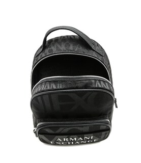 Foto 6 | Mochila Armani Exchange Bolso Monograma Logo Negro Para Mujer Pequeña Y Práctica