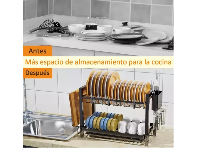 Foto 5 pulgar | Escurridor Xtellar De Platos De 2 Niveles Con Bandejas De Extraíbles