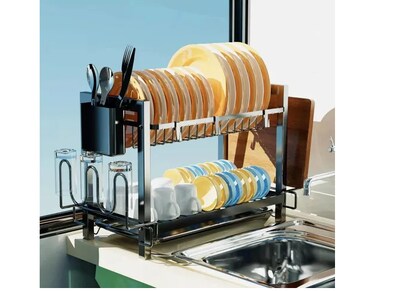 Foto 5 | Escurridor Xtellar De Platos De 2 Niveles Con Bandejas De Extraíbles