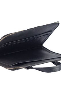 Foto 4 | Bolso tipo Portalaptop Ángelozano Piel Sintética con Aplicación de Telar Geométrico Negro