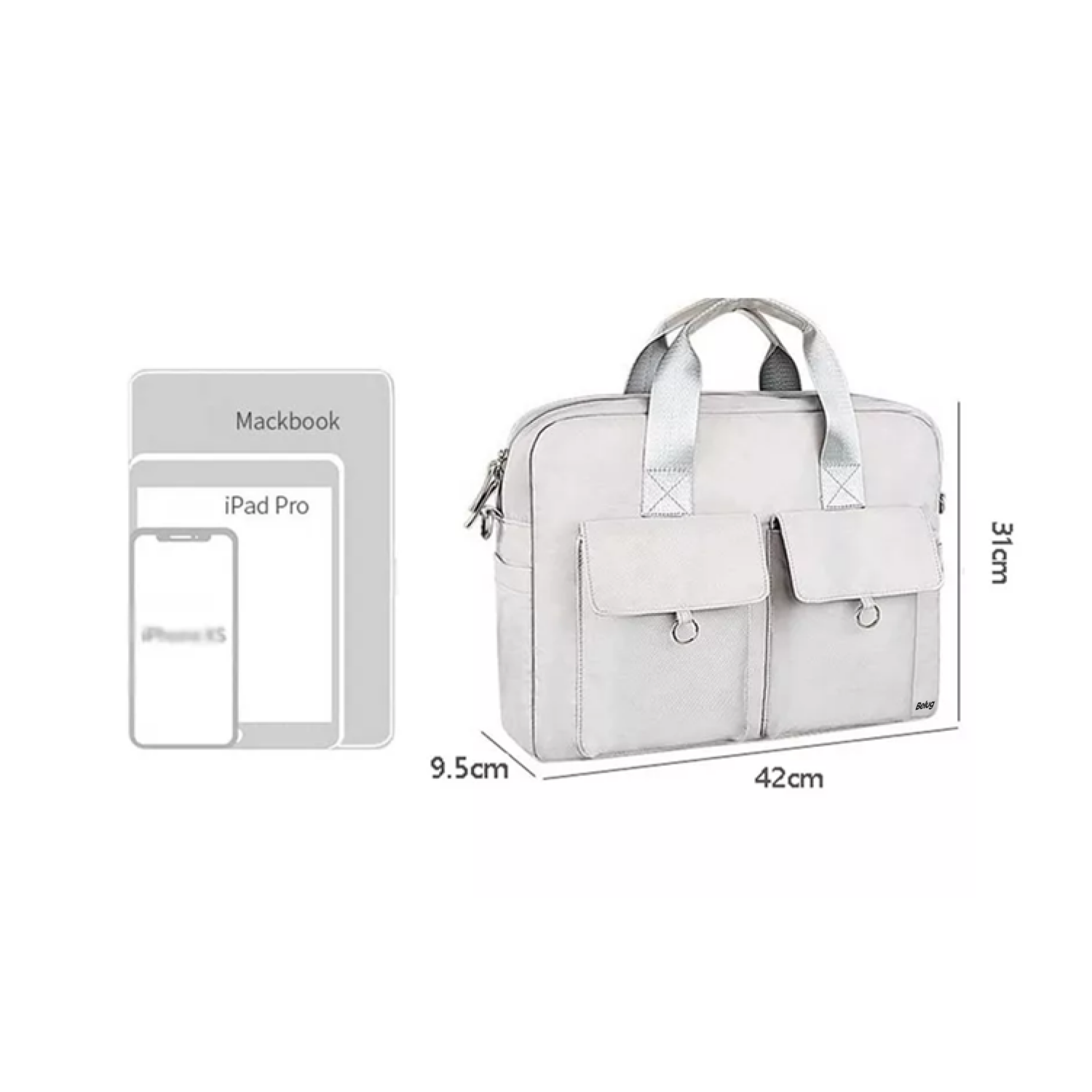 Foto 6 pulgar | Maletín para Laptop De 15.6 " Gris Impermeable para Mujer