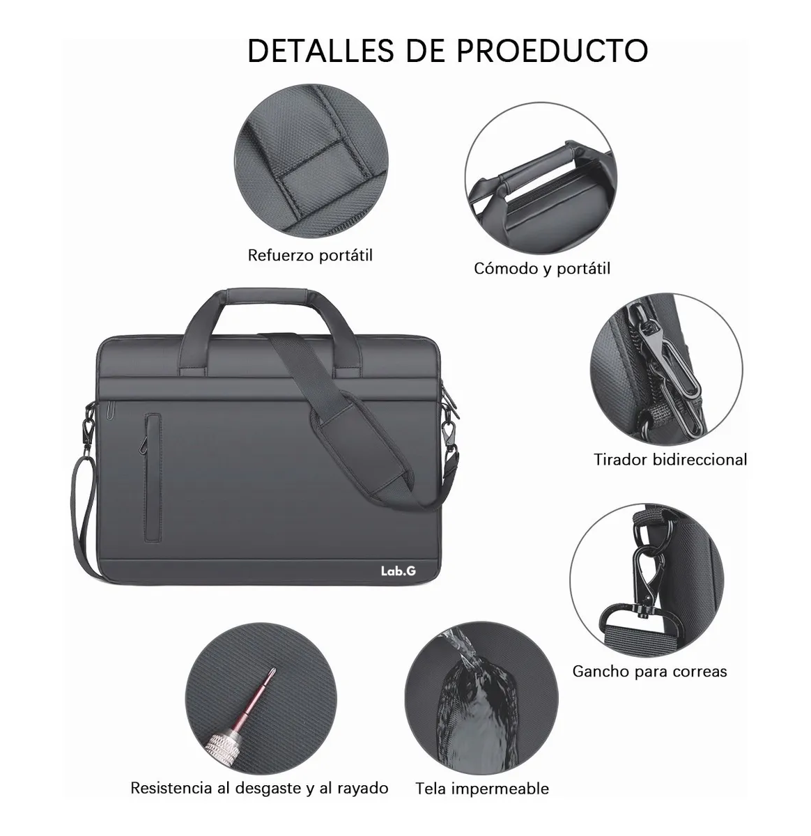 Foto 5 | Portafolios Lab.g Mochila Para Computadora  Gris Oscuro