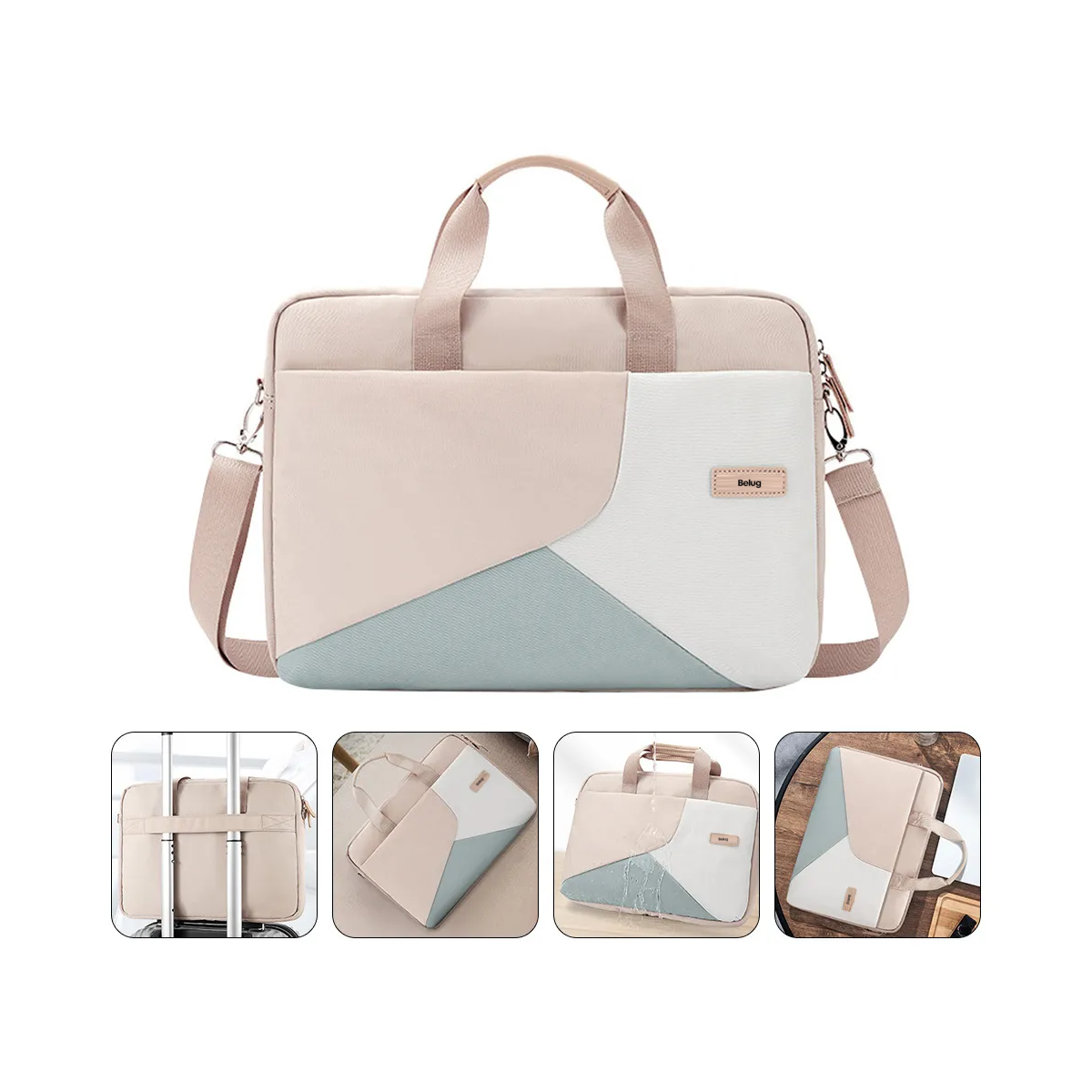 Foto 3 pulgar | Bolsa Belug De Viaje Para Portátil Para Mujer Rosa Azul Blanco