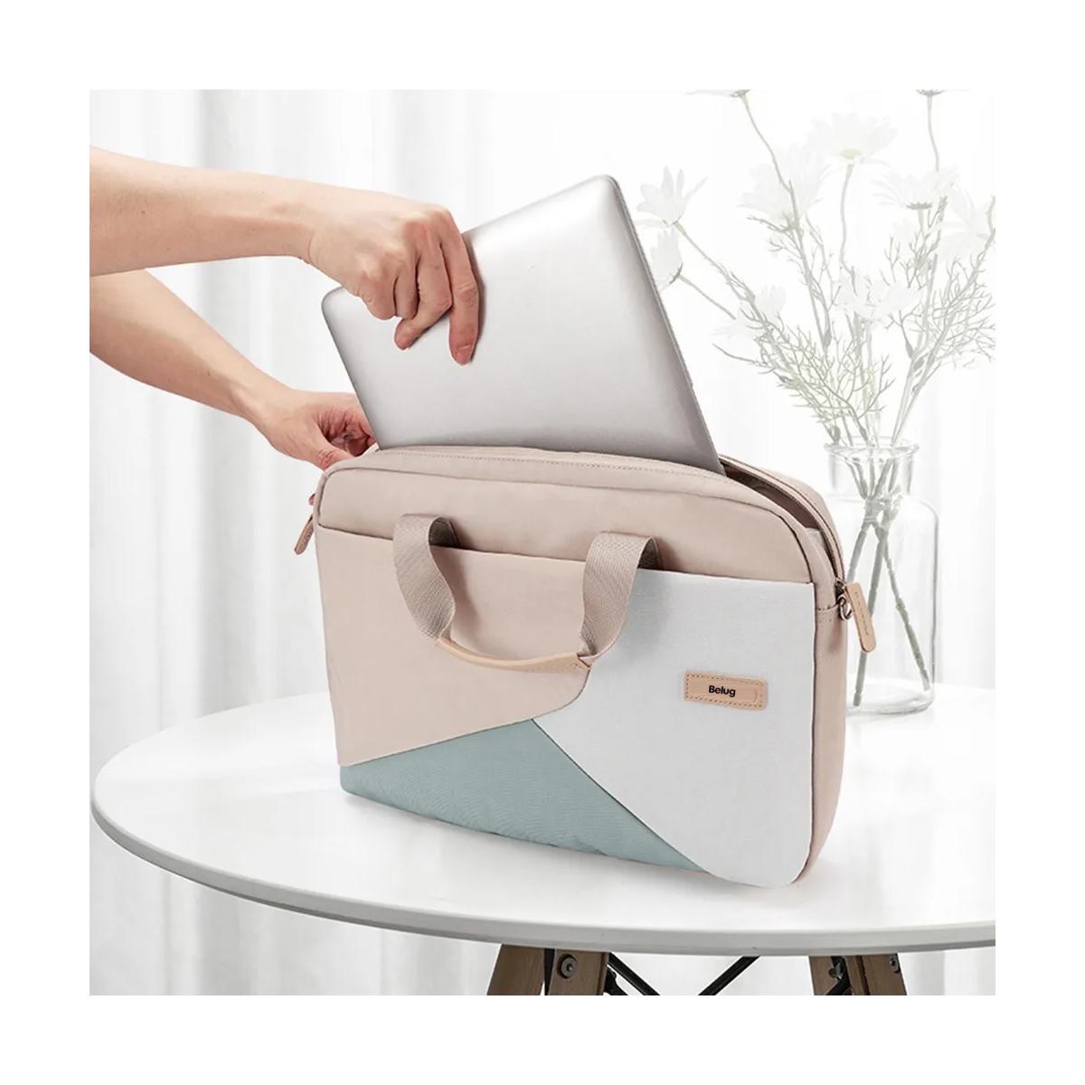 Foto 4 pulgar | Bolsa Belug De Viaje Para Portátil Para Mujer Rosa Azul Blanco