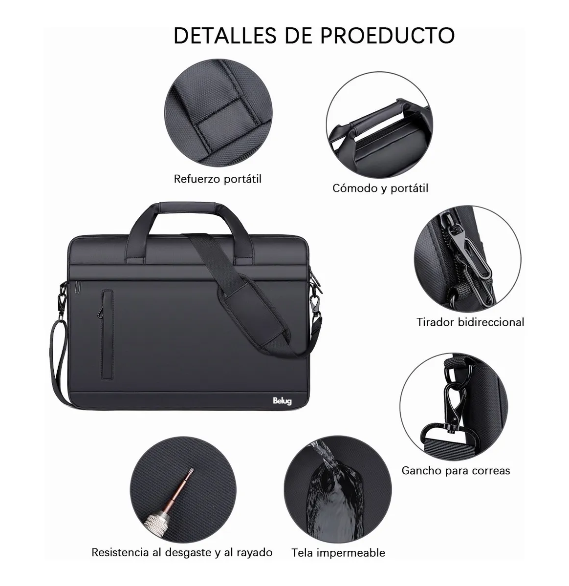 Foto 6 pulgar | Portafolios Belug Mochila Para Computadora  Negro