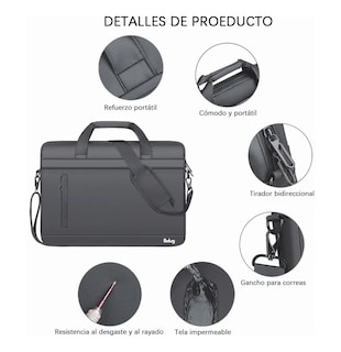 Foto 5 | Portafolios Belug Mochila Para Computadora Gris Oscuro