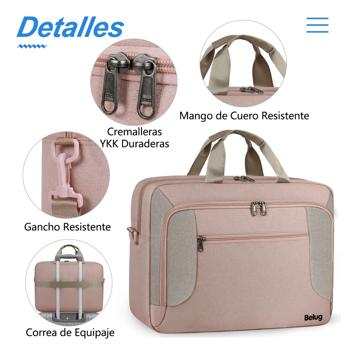 Foto 2 | Impermeable Bolsa  Belug Maletín Para Laptop De 15.6 Pulgadas Rosa