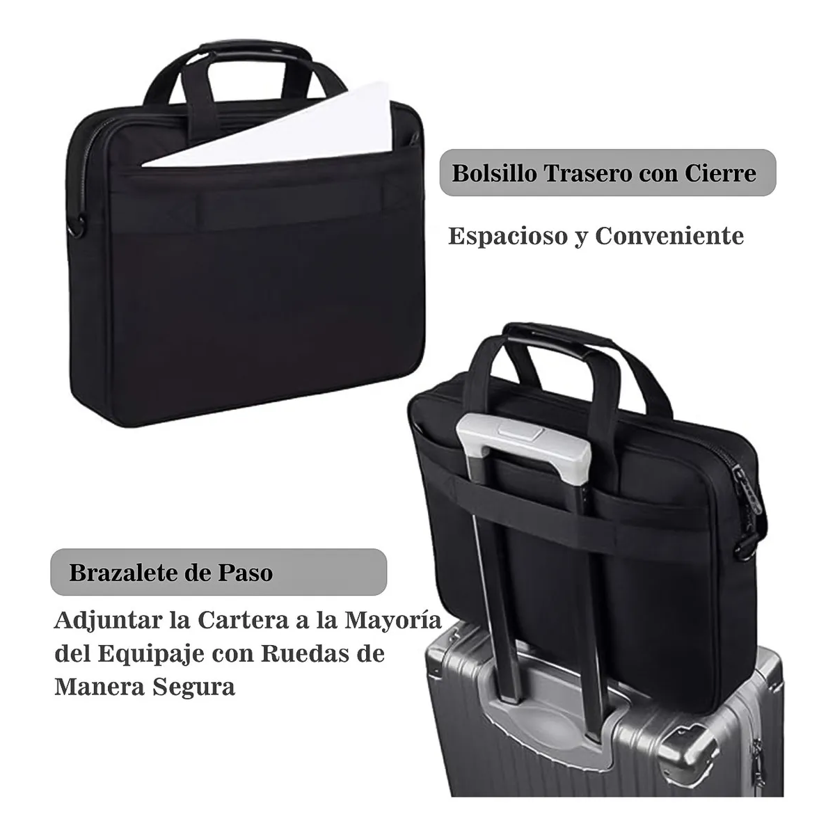 Foto 3 | Maletín Portafolio Belug Para Laptop De 15.6 In Negro