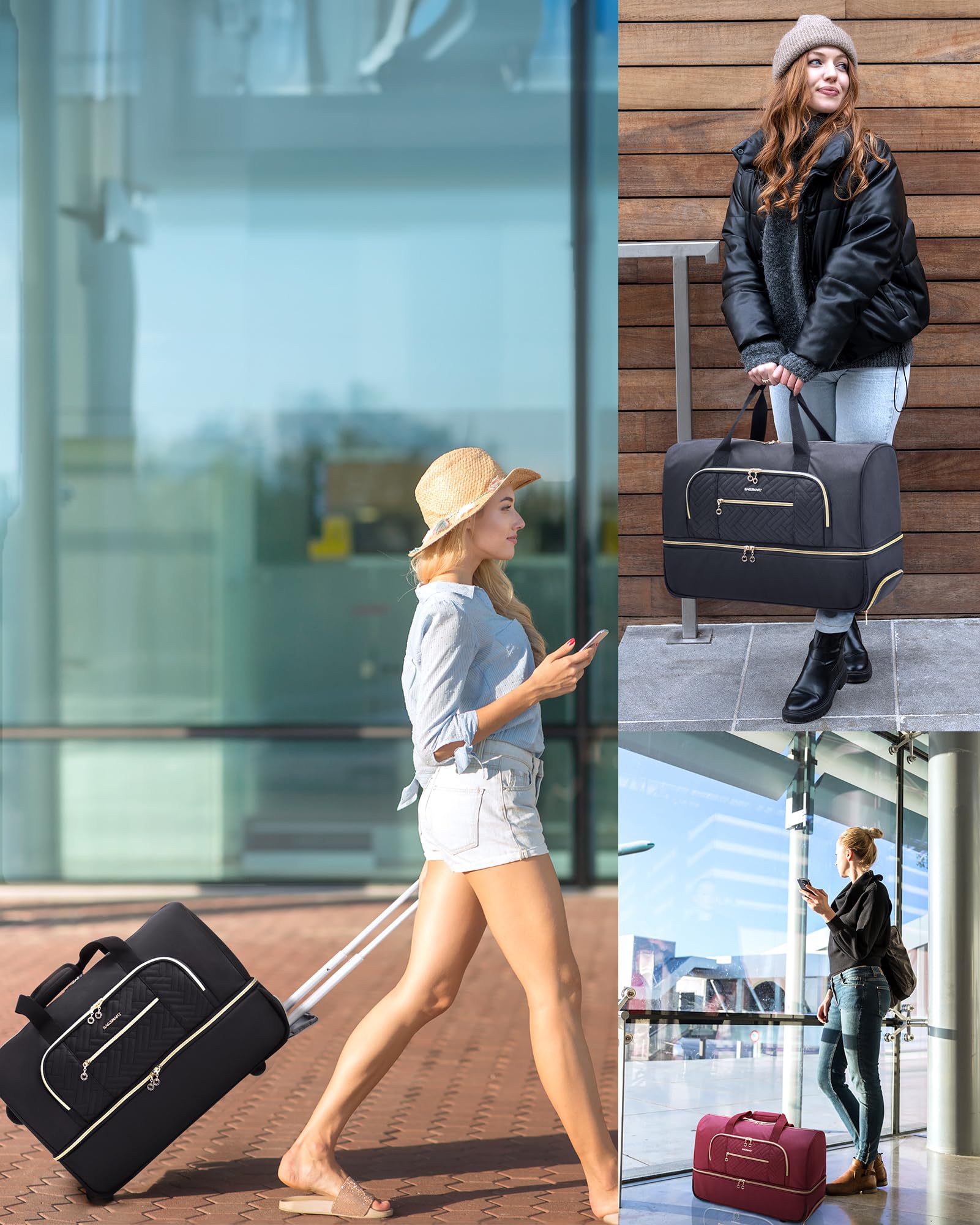 Foto 3 pulgar | Bolsa De Viaje Con Ruedas Bagsmart Para Equipaje De Mano Con Ruedas, 45 Litros - Venta Internacional.