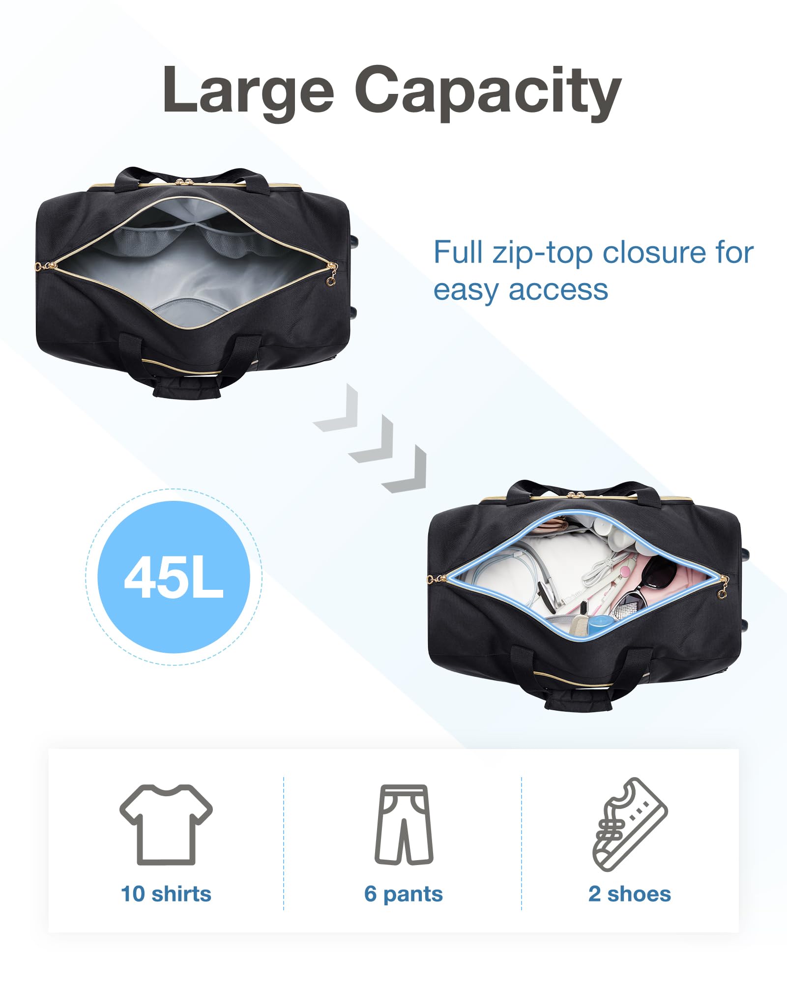 Foto 5 pulgar | Bolsa De Viaje Con Ruedas Bagsmart Para Equipaje De Mano Con Ruedas, 45 Litros - Venta Internacional.