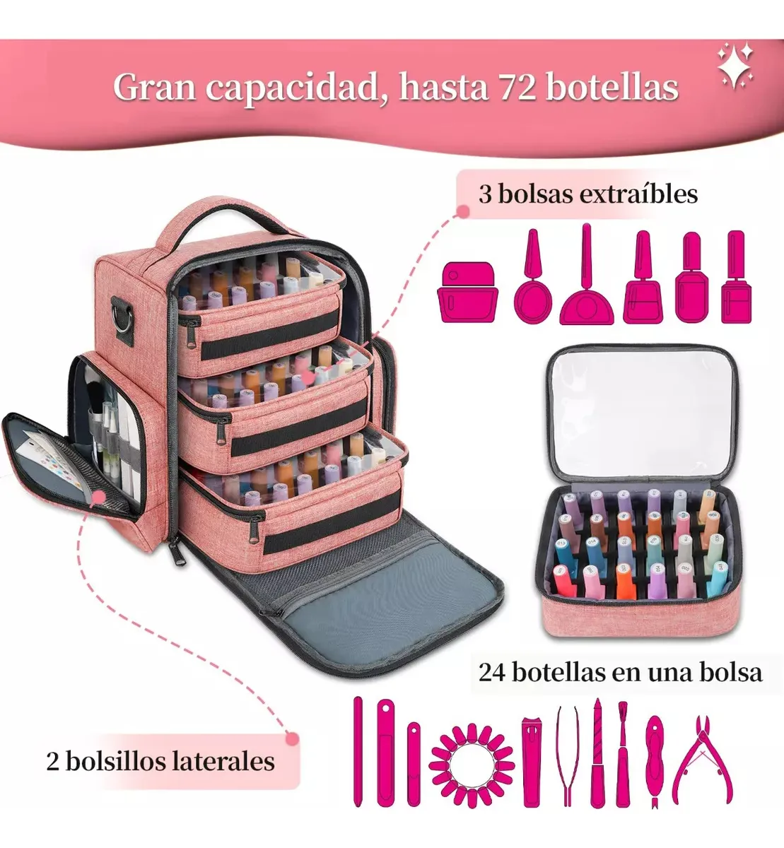 Foto 4 pulgar | Maletín para Maquillaje Lab.G Rosa