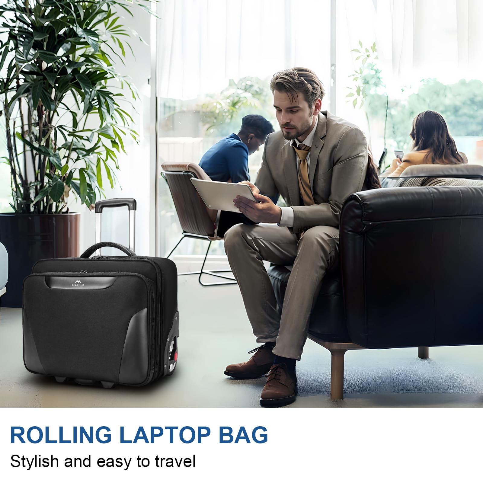 Foto 7 pulgar | Maletín Rodante Matein Para Hombre Con Ruedas Para Portátil De 17 3'' - Venta Internacional.