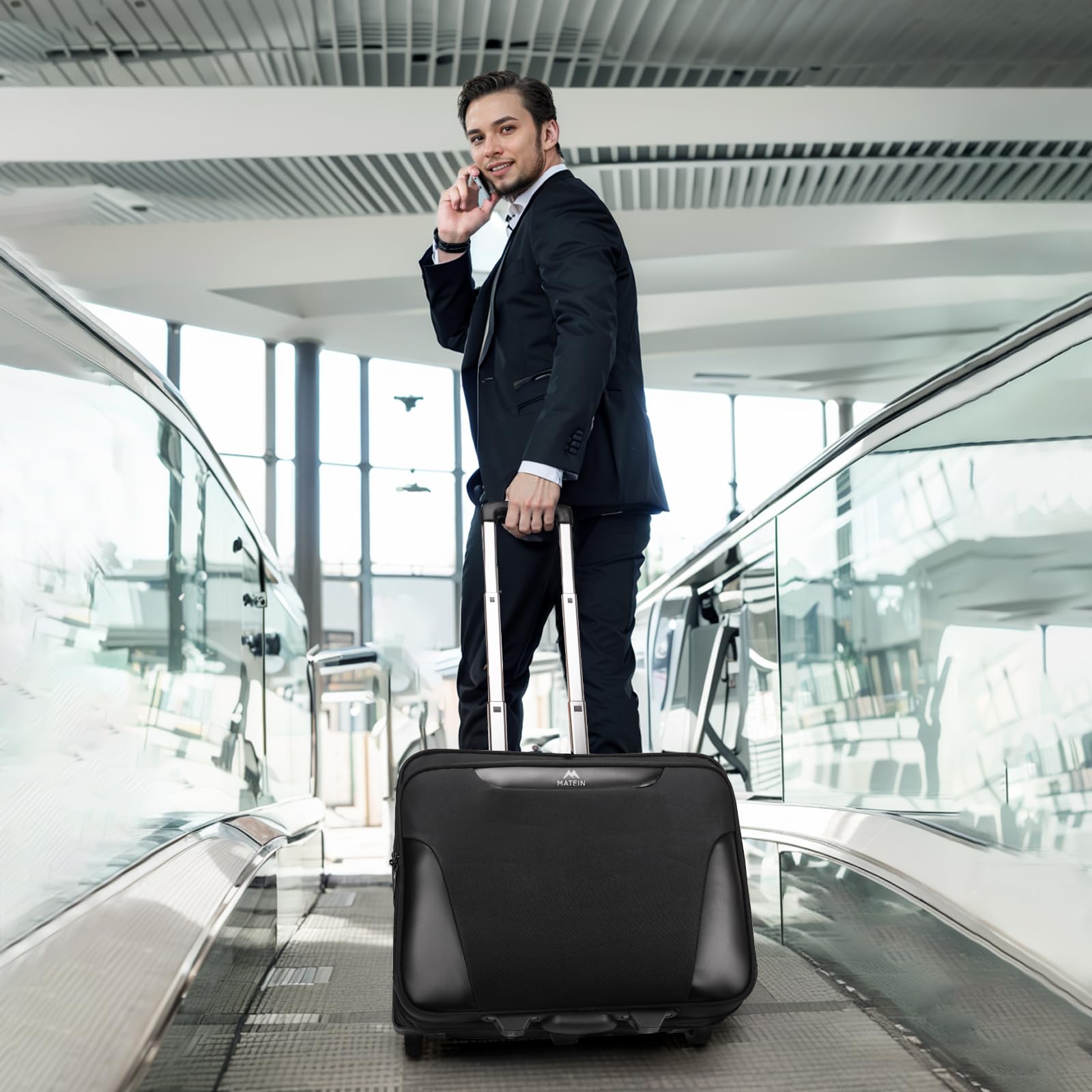 Foto 7 | Maletín Rodante Matein Para Hombre Con Ruedas Para Portátil De 17 3'' - Venta Internacional.