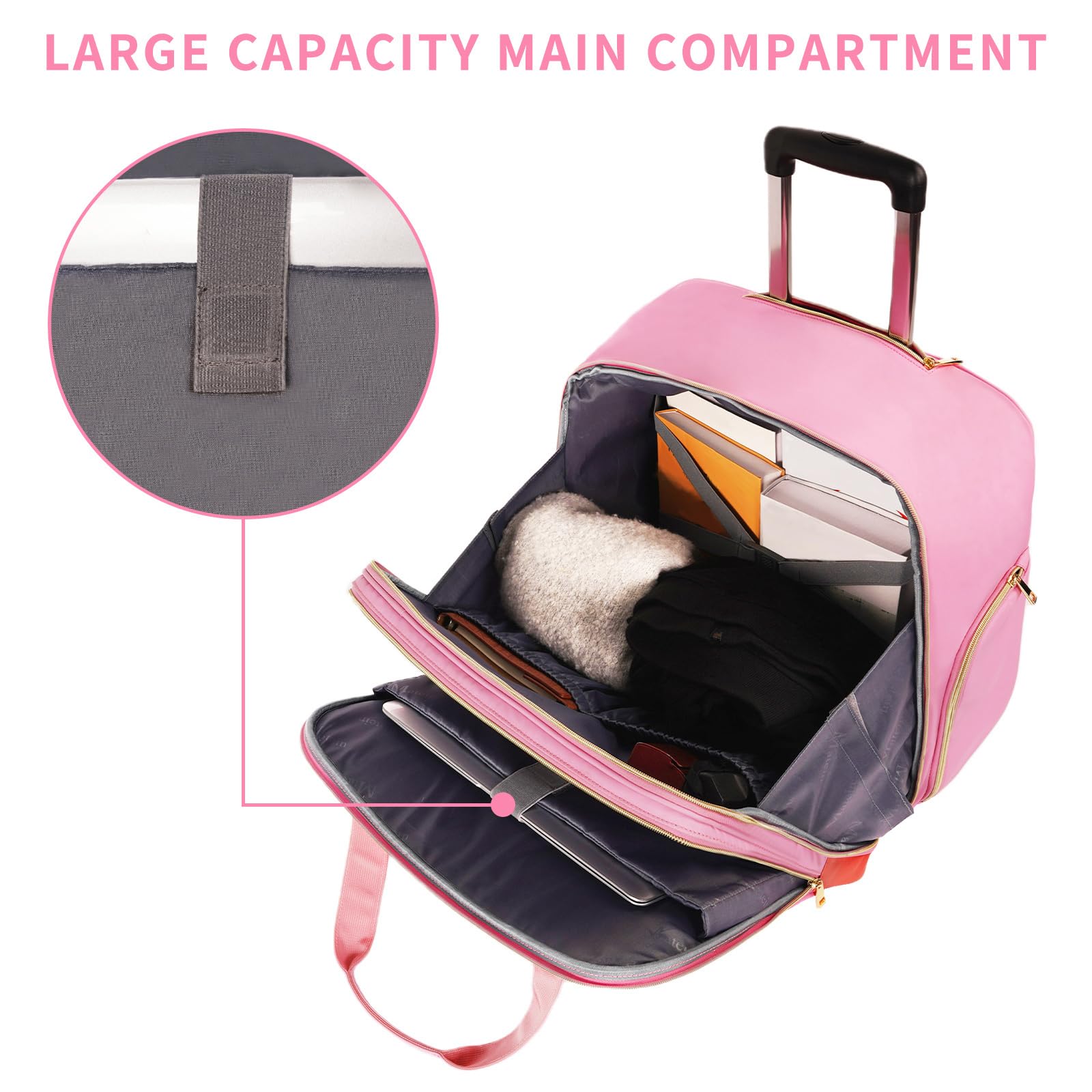 Foto 4 pulgar | Maletín Enrollable Matein Para Mujer  Portátil Grande De 17 Pulgadas  Rosa - Venta Internacional.