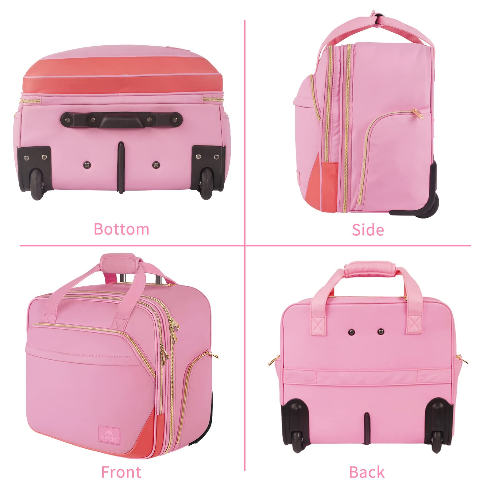 Foto 5 | Maletín Enrollable Matein Para Mujer  Portátil Grande De 17 Pulgadas  Rosa - Venta Internacional.