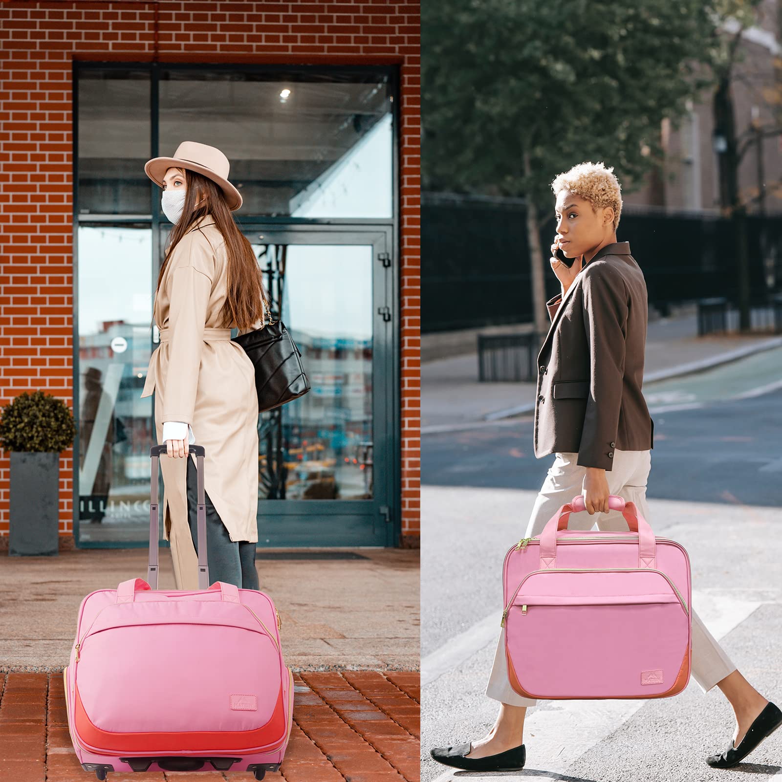 Foto 6 | Maletín Enrollable Matein Para Mujer  Portátil Grande De 17 Pulgadas  Rosa - Venta Internacional.