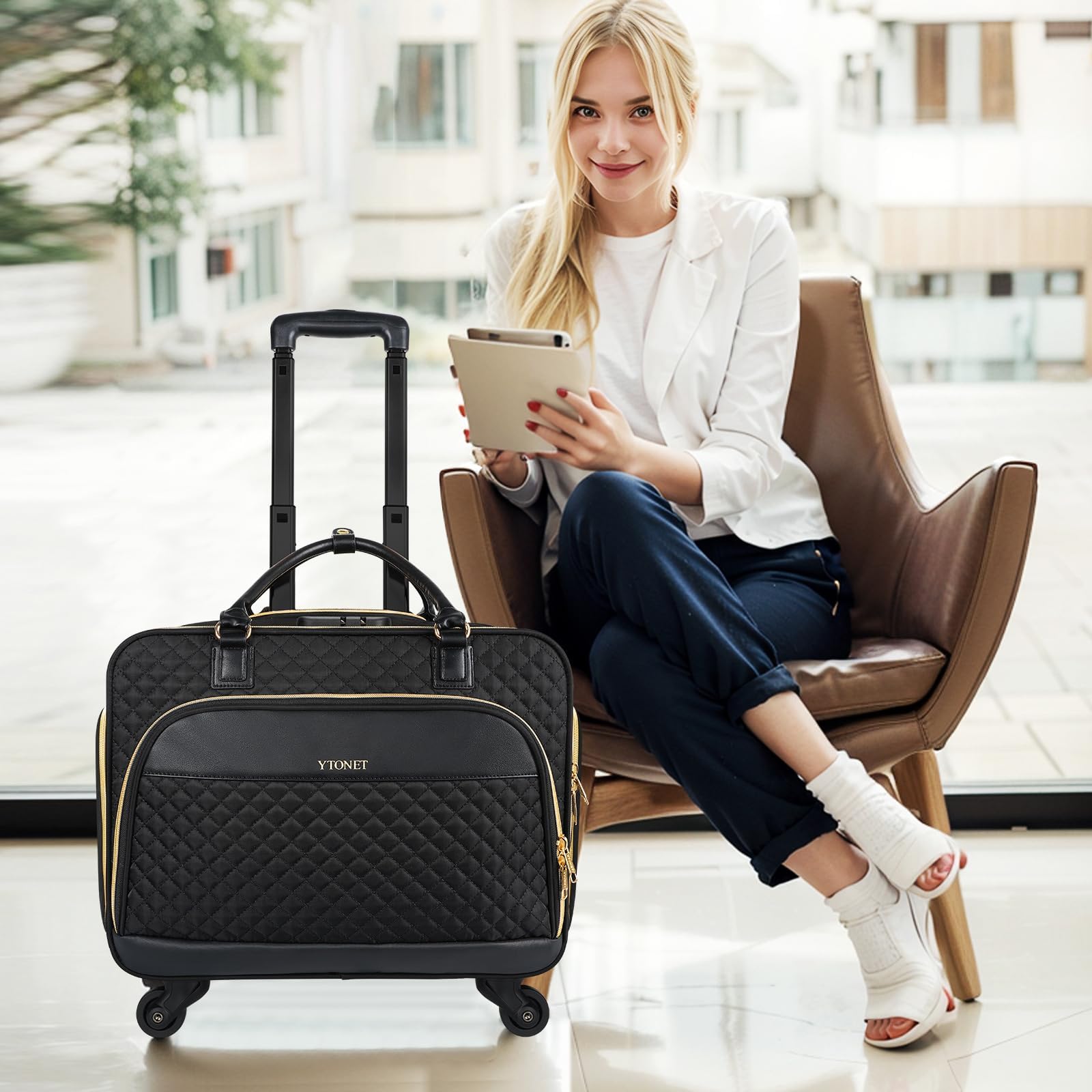 Foto 2 | Maletín Enrollable Ytonet Para Portátil De Mujer De 17 3 Pulgadas  Color Negro - Venta Internacional.