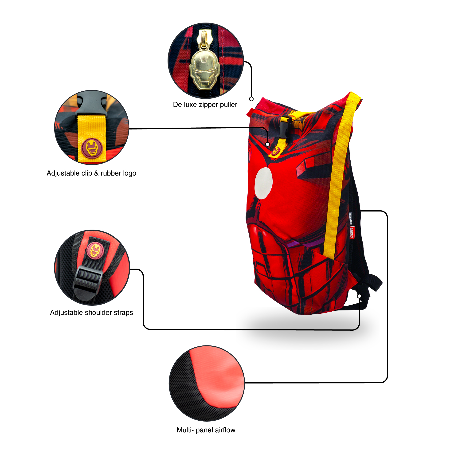 Foto 7 pulgar | Mochila Marvel Iron Man Power color Rojo
