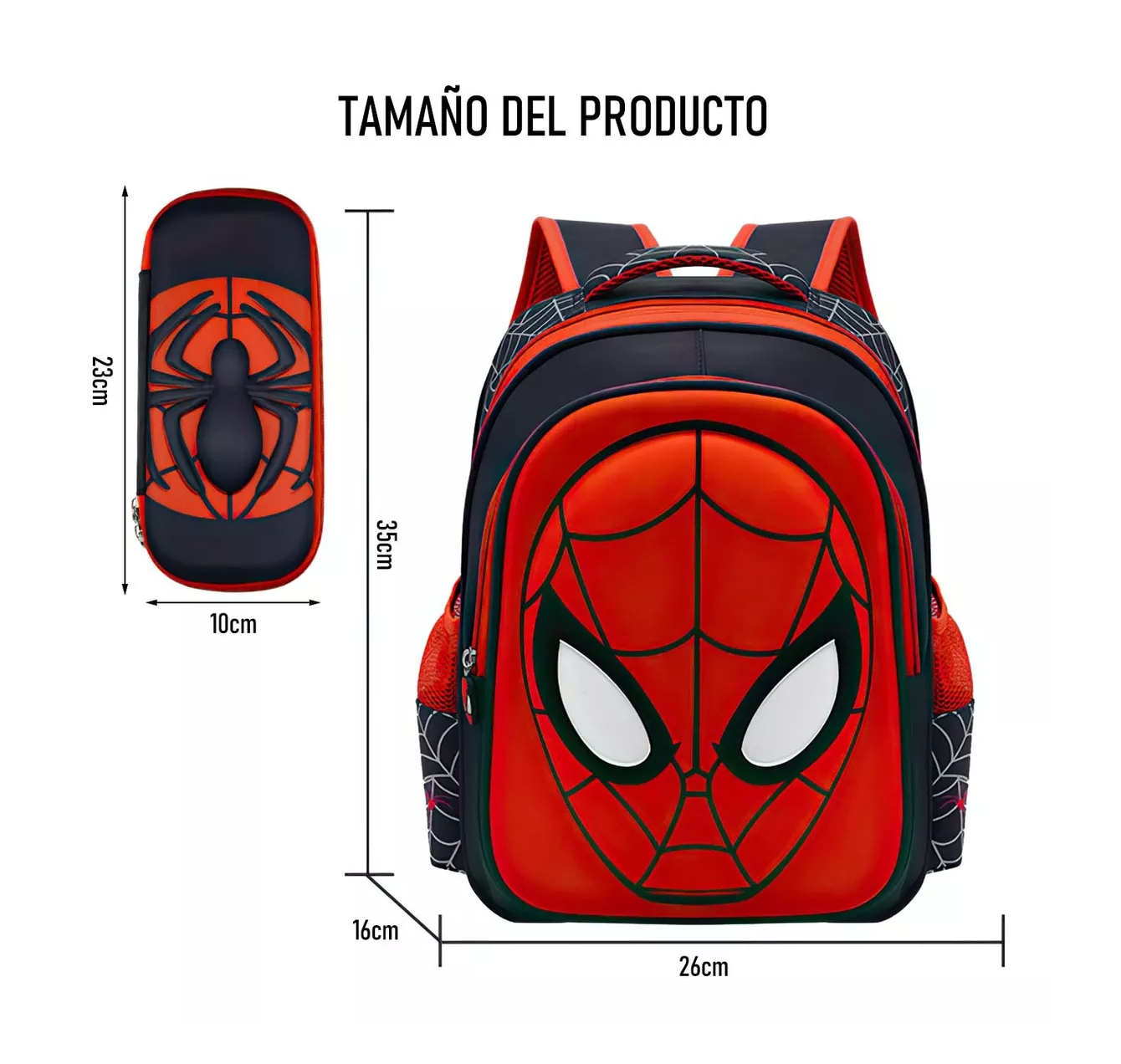 Foto 6 pulgar | Mochila Preescolar Spider Man 3d y Estuchera Belug color Negro