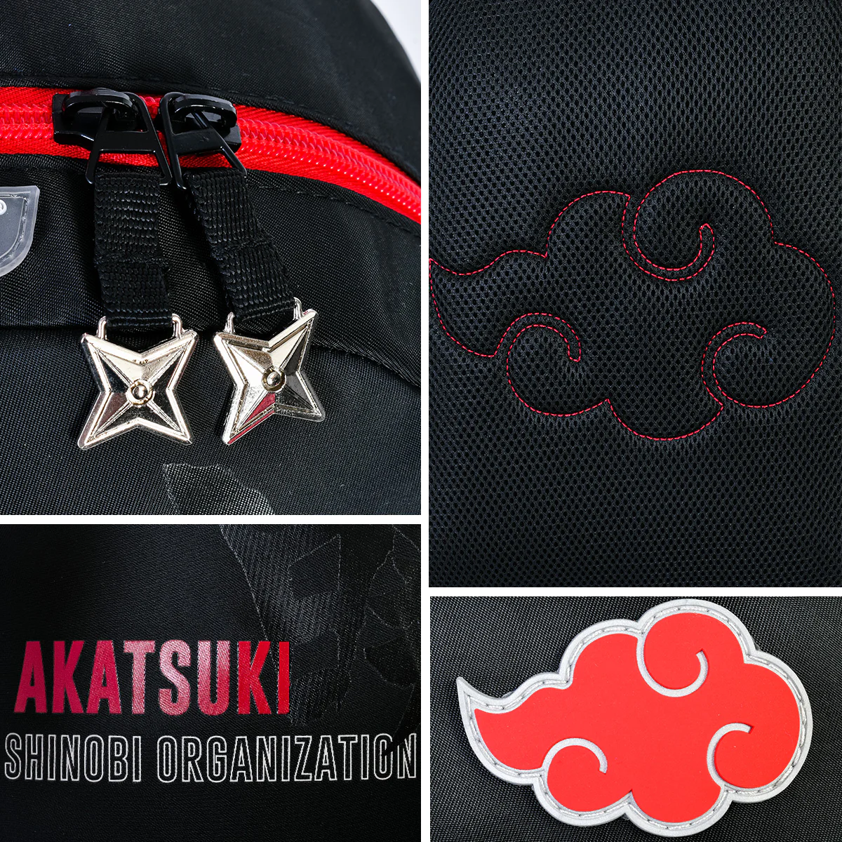 Foto 9 pulgar | Mini Mochila Akatsuki con Cangurera Desmontable Naruto Edición Limitada