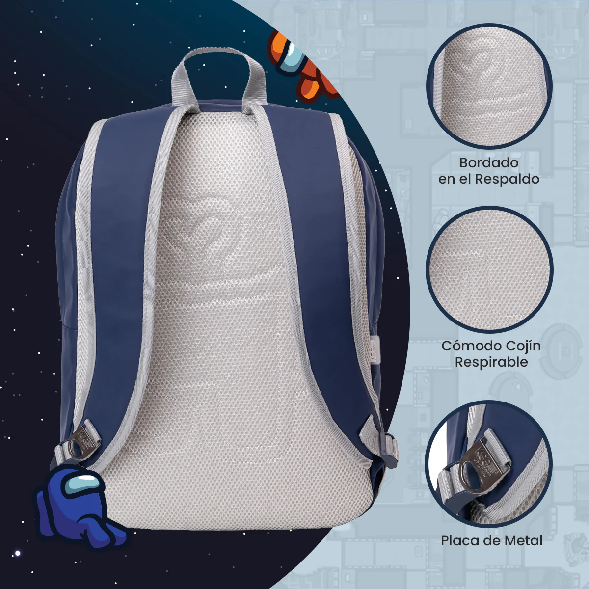 Foto 4 | Mochila Escolar Yadatex Among Us Sabotage color Azul