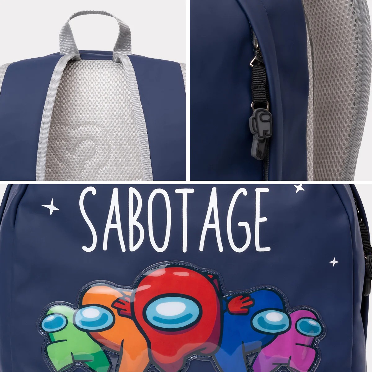 Foto 9 pulgar | Mochila Escolar Yadatex Among Us Sabotage color Azul