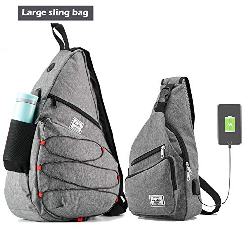 Foto 4 pulgar | Venta Internacional - Bolso Grande Tipo Sling Bag: Mochila Cruzada Para El Hombro, Informal Y Práctica, Con Puert