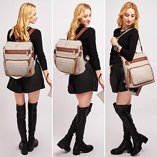 Foto 3 pulgar | Venta Internacional -Mochila Moda Bolso Grande Convertible para Viaje Mochila Set 2 Piezas con Borla