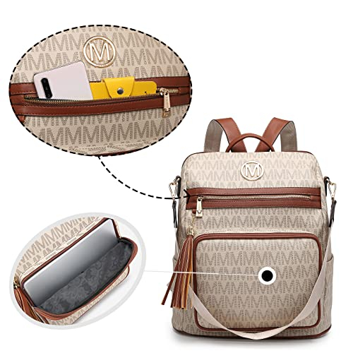 Foto 4 | Venta Internacional -Mochila Moda Bolso Grande Convertible para Viaje Mochila Set 2 Piezas con Borla