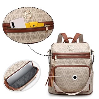 Foto 4 | Venta Internacional -Mochila Moda Bolso Grande Convertible para Viaje Mochila Set 2 Piezas con Borla